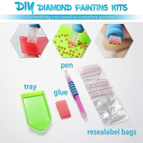 6 Pacote 5D Kits de pintura de diamante DIY para adultos - kits de arte de diamante para pintura de perfuração completa para