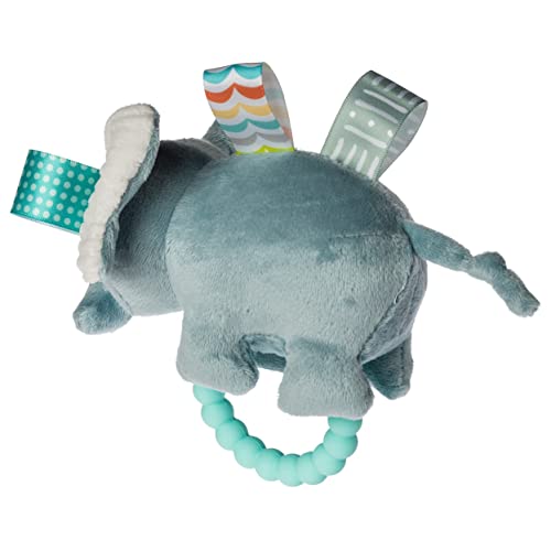 Taggies Rattle de bebê macio com anel morto e etiquetas sensoriais, 6 polegadas, sonho de elefante Big