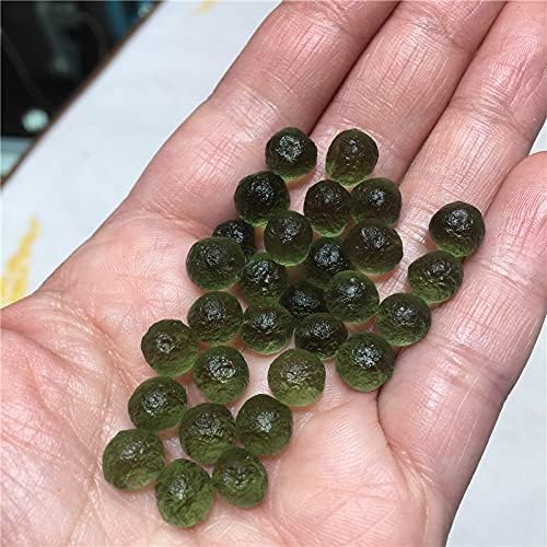 Xiaojia 6pcs/lote natural Moldavite Meteorito de meteorito de impacto de vidro Redes de pedra de pedra áspera Energia Blue-luz de pedra