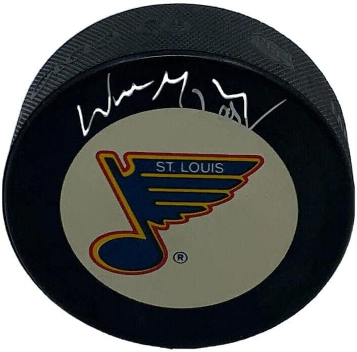 Wayne Gretzky assinou o St Louis Blues Puck Hologram Officer Oilograma Rangers - Autografado NHL Pucks