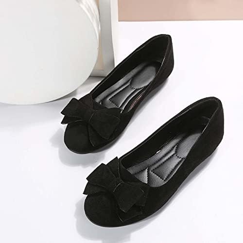 HCJKDU Sapatos de plataforma feminina Moda de moda leve Bow-Knot Sapatos de rebanho sólido Shoes Slip-On Shoakers