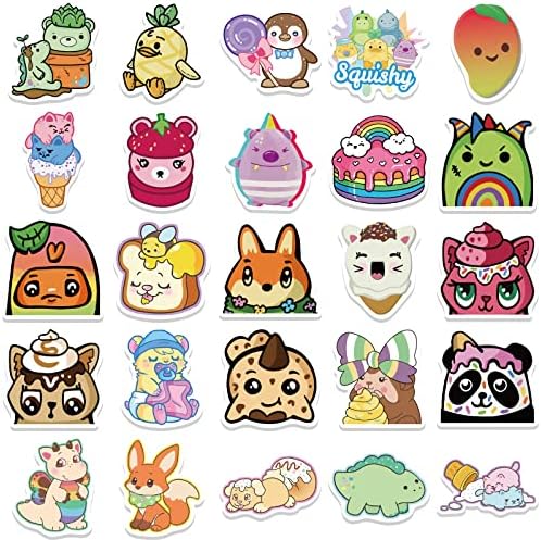 CHVISO Cute Moriah Elizabeth Personagens adesivos Decalques 50pcs Kawaii Cartoon Anime Setes de vinil impermeabilizados para garrafas