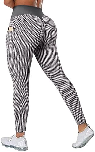Zpervoba High Caist Butt Leggings para mulheres calças de ioga de compressão com bolsos de controle de barriga de barriga magro e magro