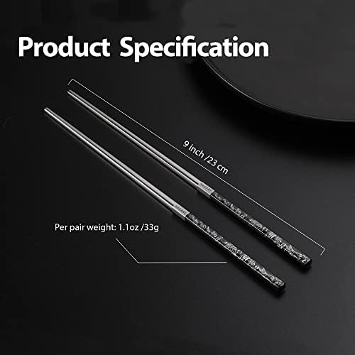 Hagary Tiger Costicks Metal Chopsticks reutilizáveis ​​projetados no estilo japonês da Coréia, aço inoxidável 316 18/10