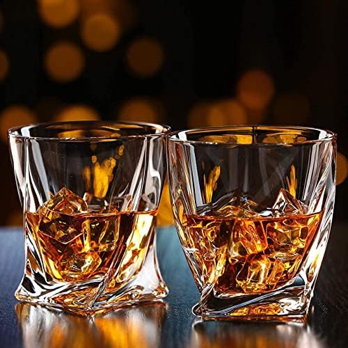 Hcvinrk Whisky Tumbler, copos de óculos bebendo copos de moda antiga, vidro de uísque 10,2 oz, presente de uísque