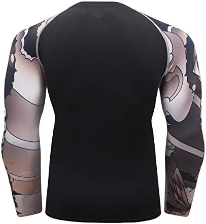 Fanii Quare Men's Soft Fit manga longa Treino Rashguard Camisa de fitness de compressão seca legal
