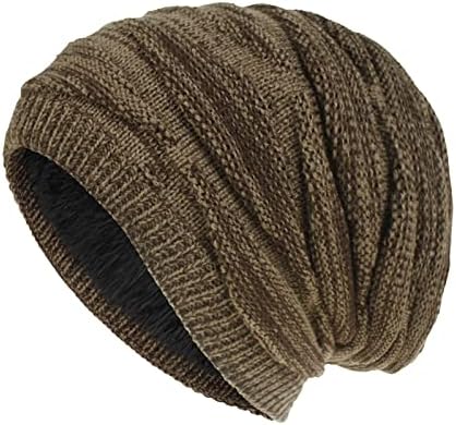 Moda unissex de cor sólida Capéu de malha casual quente Plus Velvet Outdoor Knited Winter Hat Ladies Leather Chaping