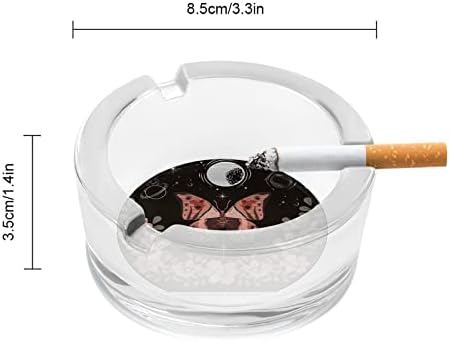 Cinzelos de cinzas para cigarros Butterfly Moon rosa Cristal Glass Bandeja de cinzas fumando portador de cinzas para a mesa