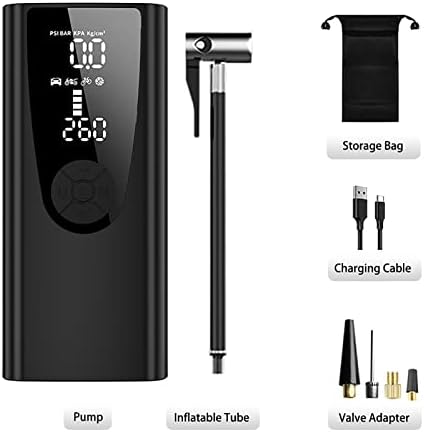 Compressor de ar portátil do inflador de pneus, 150 PSI Mini Electric Pneu Bomba 6000mAh inflador portátil com LCD digital