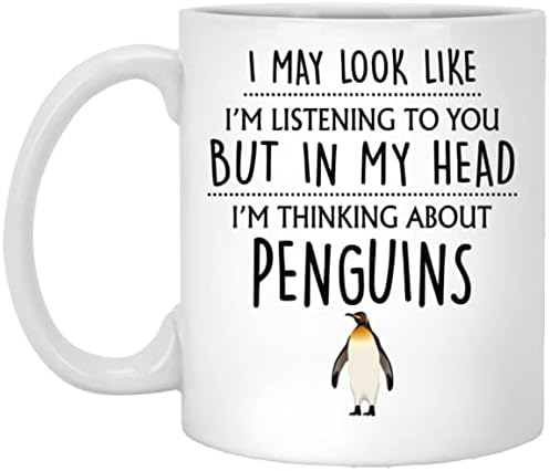 Q. Paddyshops Penguin Gift, caneca de pinguim, presente de amante de pinguim, presentes engraçados para mamãe, mulheres,