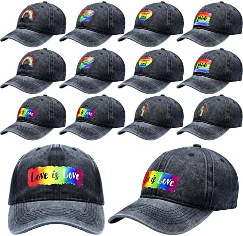 HandEPO 12 PCs bordados Rainbow Gay Pride Baseball Cap lésbica LGBT Baseball Hat or Pride Rainbow jeans jea