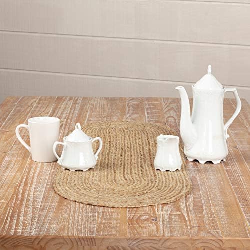 VHC Brands Coastal Farmhouse Combattop & Kitchen-Natural Jute Tan Runner, 13 x 36