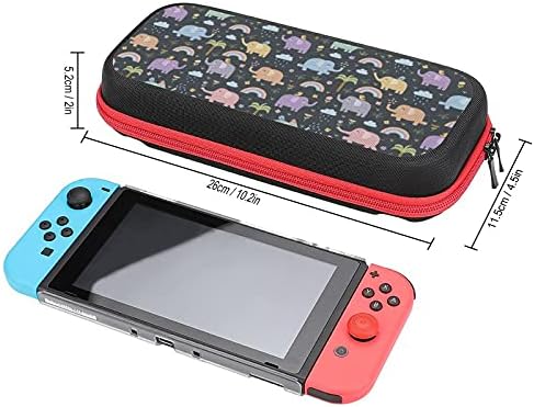 Funny Elephants Padrão Impresso Bolsa de Armazenamento de Caixa para Switch Lite e Acessórios Viagem Portátil