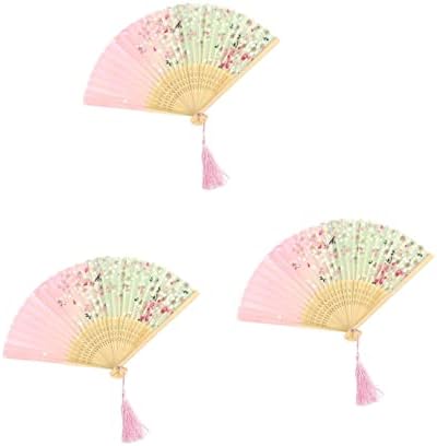 Acessórios Nolitoy 3pcs Dança Reutilizável Blossom Hand Hold Girls Performance Para dobrar mulheres japonesas Folador