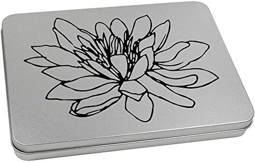Azeeda 110mm 'Water Lily Flower Open' Metal Hinged Lin/Storage Box