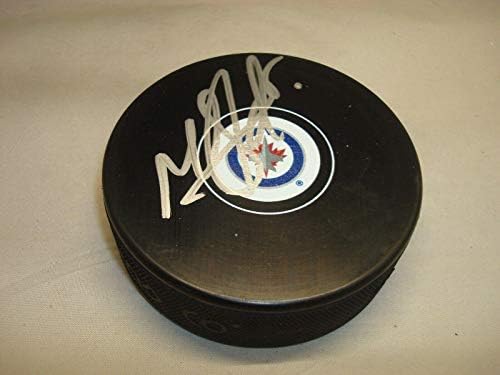 Mark Stuart assinou o Winnipeg Jets Hockey Puck autografado 1A - Pucks autografados da NHL