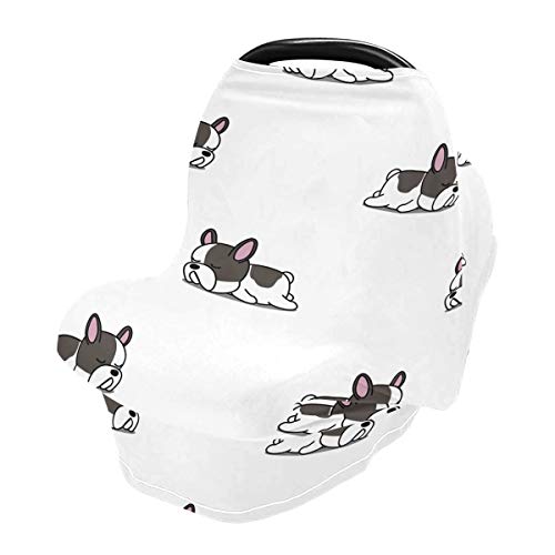 Cute as capas de assento de carro de bebê de Bulldog French Bulldog Capas - Capa de cadeira alta Lenço de enfermagem elástica,