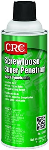 Super penetrante de Screwloose CRC 03060 - [pacote de 12] 11 wt oz, aerossol seguro de plástico para fixadores corroídos, componentes mecânicos apreendidos