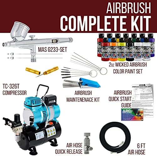 Mestre Airbrush Cool Runner II Kit de Sistema de Compressor de Air Dual Fan Tan