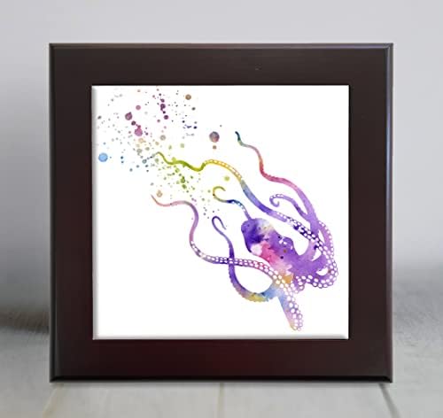 Octopus pastel abstrato em aquarela arte decorativa ladrilho