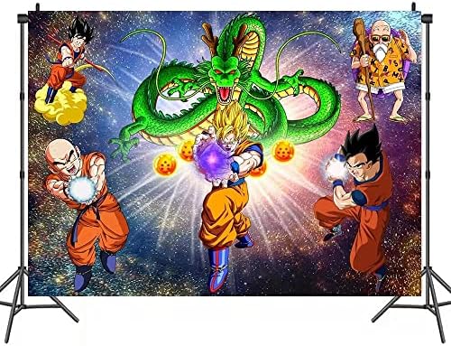 Dragon Ball Cenário, Dragon Ball Z Banner Banner Backgrated for Photography Children Birthday Party Decoration Supplies