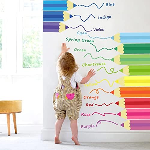 Decalques de parede colorida Sala de crianças, adesivos de parede de berçário Casca e palito, adesivos de giz de aula multicoloridos,
