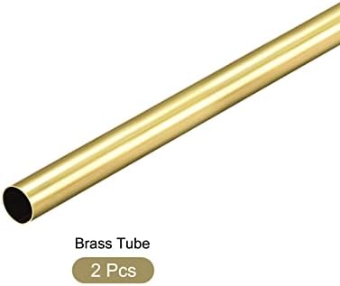 Metallixity Brass Tube 2pcs, tubulação reta - para móveis em casa, máquinas, artesanato de bricolage