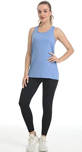 MagComsen feminino tampo de tampas racerback rápido upf upf 50+ ginástica ginástica yoga rodando camisetas com tanques