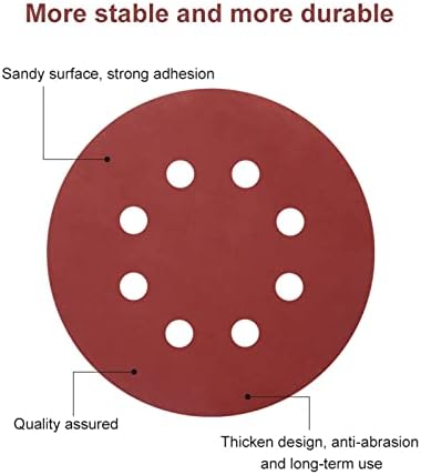 Zsblxhhjd lixa abrasiva 10 peças disco manilha de lixando discos de 5 polegadas sem orifício/8 orifícios folha de polimento