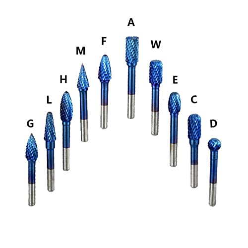 6x10mm Tungstênio carboneto rotativo burss super azul com corte duplo de corte rotativo 1pcs