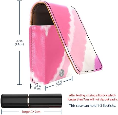 Caixa de batom Oryuekan com espelho bolsa de maquiagem portátil fofa bolsa cosmética, lindos corações rosa