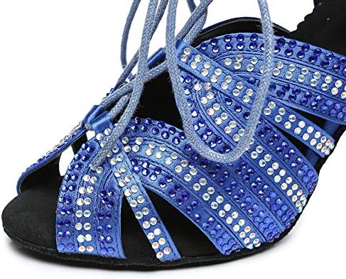 AOQUNFS Mulheres Rhinestone Ballroom Sapatos de dança Latin Salsa Performance Practice Party, modelo YCL453