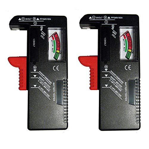 2 x Testador de tensão da bateria AA/AAA/C/D/9V Button Universal Cell Load Power Check