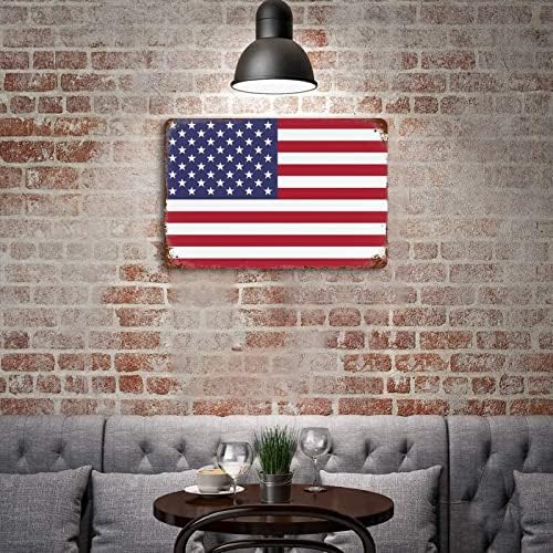 Estados Unidos da América Flag National Tin Sign Signo chique de alumínio Tin Sign Arte Hang Decor Patriótico Sinais