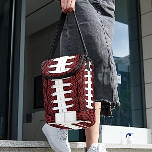 Guerrotkr lancheira Mulheres, lancheira para homens, lancheira feminina, textura do futebol americano Padrão vermelho