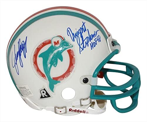 Jim Langer, Larry Little & Dwight Stephenson assinado Réplica Mini capacete JSA - Mini capacetes autografados da NFL