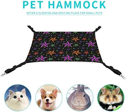 Pet Hammock Star Color Cat Sleeping Cama com tiras ajustáveis ​​e ganchos de metal 16,9 x13