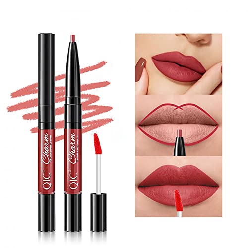 Conjunto de maquiagem Mulheres Lip Lip Double Stuple Copo Lip Lip Watern Liner Nonce Liner Liner Lapis Lip Lipsick Lip Liquid