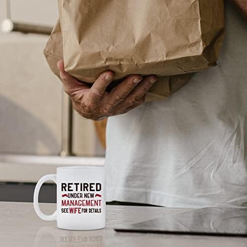 Presentes de aposentadoria para homens, sob nova gerência, veja a esposa para obter detalhes caneca, caneca de café aposentada, caneca