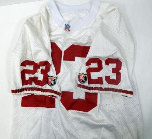 1995 San Francisco 49ers Marquez Pope 23 Jogo emitido White Jersey 44 DP30186 - Jerseys de Jerseys usados ​​na NFL não assinada