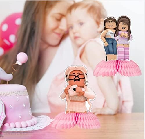 Aichengzi 6pcs Girl Game Party Tabel Centerpieces Girl Birthday Toppers Centerpipe Centro Honeycomb Party Favors
