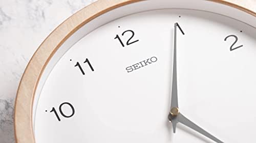 Relógio de seiko kx267b relógio de parede, rádio controlado, analógico, tecido de madeira natural, diâmetro 10,6 x 1,9 polegadas