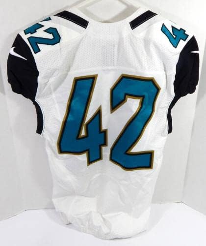 Jacksonville Jaguars 42 Jogo emitido White Jersey 40 DP37025 - Jerseys de Jerseys usados ​​na NFL não assinada