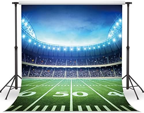 Lywygg 8x8ft Super Bowl Backdrop Football Casal Penmop Photography Props Auditorium com tema leve Bowl Night Spotlight Decorations