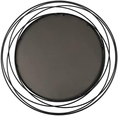 Lareira de espelho redondo de 36 polegadas de 36 polegadas, espelho de parede circular para vaidade do banheiro, espelho de círculo grande para decoração de parede, espelho preto para o quarto, espelho de corredor, suporte de parede, espelho de banheiro circular quadro preto