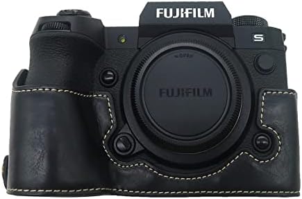 Rieibi X -H2S/ X -H2 - Caso de couro PU PU de qualidade para Fujifilm XH2S/ XH2 Câmera digital - Caso de aderência de proteção corporal para fuji xh2s xh2 - preto