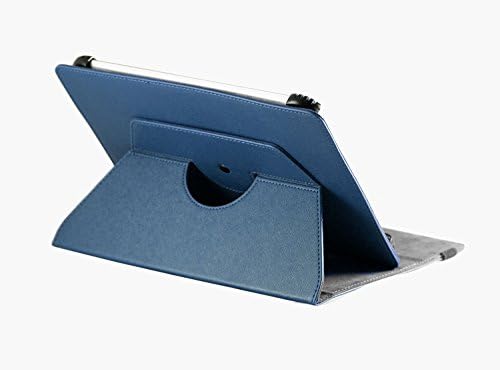 Capa de couro de couro falso azul de navitech com 360 suporte de rotação compatível com o phablet 3g de Antock 7 polegadas