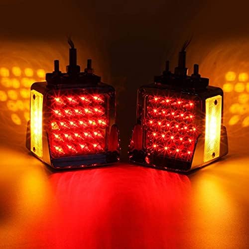 Partsam Double Face Square Led Fender Pedestal Lights 52 LED + Luzes de táxi de caminhão 5pcs Clear/Amber Top telhado Running LEDLER LUZES DE LEDAS 31 LED W/Chrome Base para Peterbilt/Kenworth Semi Trucks