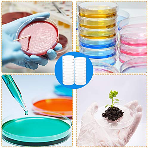 30 Pacote de plástico Petri With Lids, 90 x 15mm Bioresearch Petri Petri, pratos de cultura para projetos de ciências escolares,