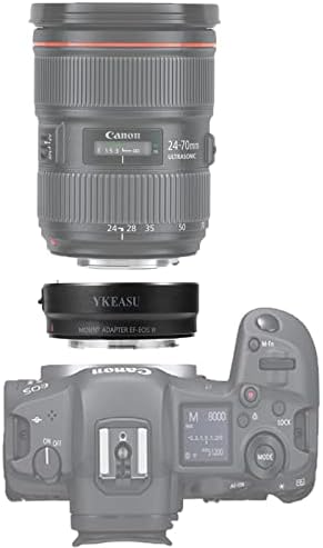 Adaptador de lente, anel de conversão eletrônico de foco automático compatível com lentes Canon EF/EF-S e câmeras